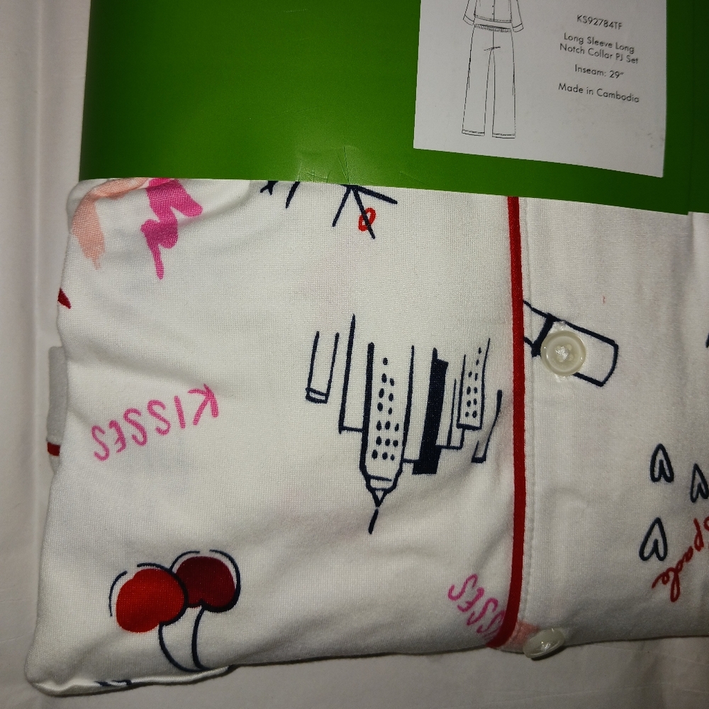 💲SOLD💲 Kate Spade With Love Long PJ Set Pajamas KS92784TF - Picture 10 of 12